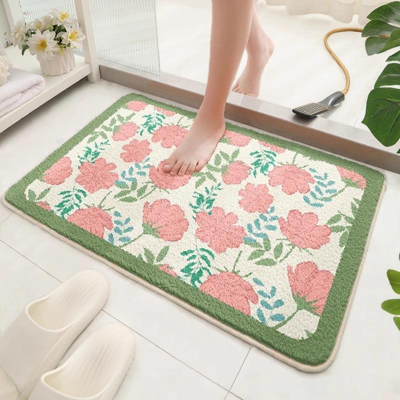 Bathroom Floor Mat Absorbent Toilet Door Foot Mat Household Thickened Non-slip Toilet Toilet Imitation Cashmere Carpet