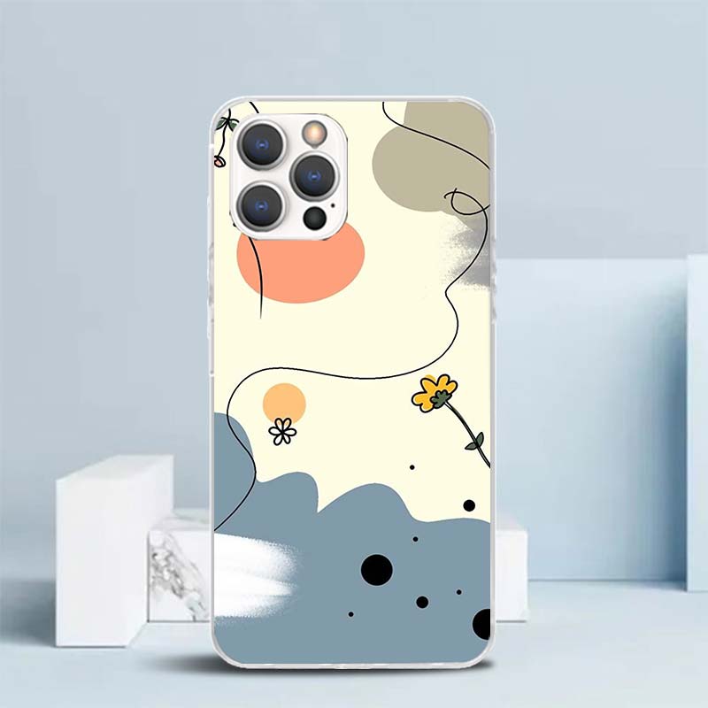 Abstract Women Face Line Soft Cover for iPhone 16 17 Air 15 14 Pro Max 16E Phone Case 13 Mini 12 11 7 SE 8 Print Pattern Fit Cas