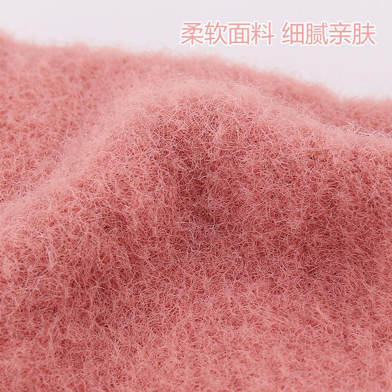 Children's half-finger flip gloves, primary school students write cute cartoon autumn and winter piled thickened warm wool gloves
