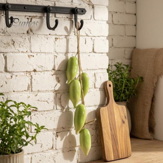 Rustic Kitchen Wall Decorations Artificial Hanging Vegetables String, Simulation Pendants, Farmhouse for Decor Decor, Realistic Foam Vegetable