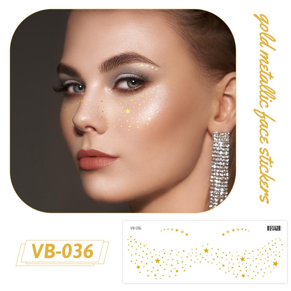 Ruikalong Gold Stamping Face Stickers: Freckle Style, Waterproof, Sweatproof, Eco-friendly 158*60mm