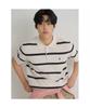 Binpolmen Bold Stripe Collared Neck Knit Ivory