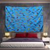 Colorful Bone Pattern On Blue Background Pattern Wall Hanging Tapestry Decorative Tapestry Home Decor for Bedroom and Living Room