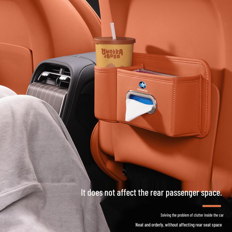 Venucia Multifunktionale Auto-Sitz-Aufbewahrungsbox: Taschentuch, Becherhalter & Organizer