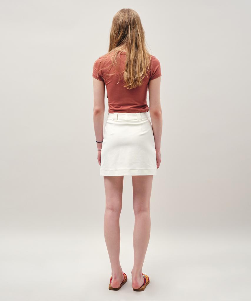 Mayol Symbol Embroidered Mini Skirt_Ivory