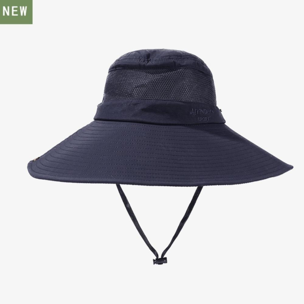 

Солнцезащитная шляпа с защитой от УФ-лучей, быстросохнущая кепка для рыбалки 2025Новая шляпа рыбака для пеших прогулок и путешествий темно-синий