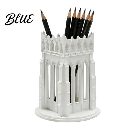 Unique Aesthetic Desk Organizer Gothic Pen Holder Cathedral Style Makeup Brush 3D Printed Vintage Pencil Cup Organizer Vanity Storage for