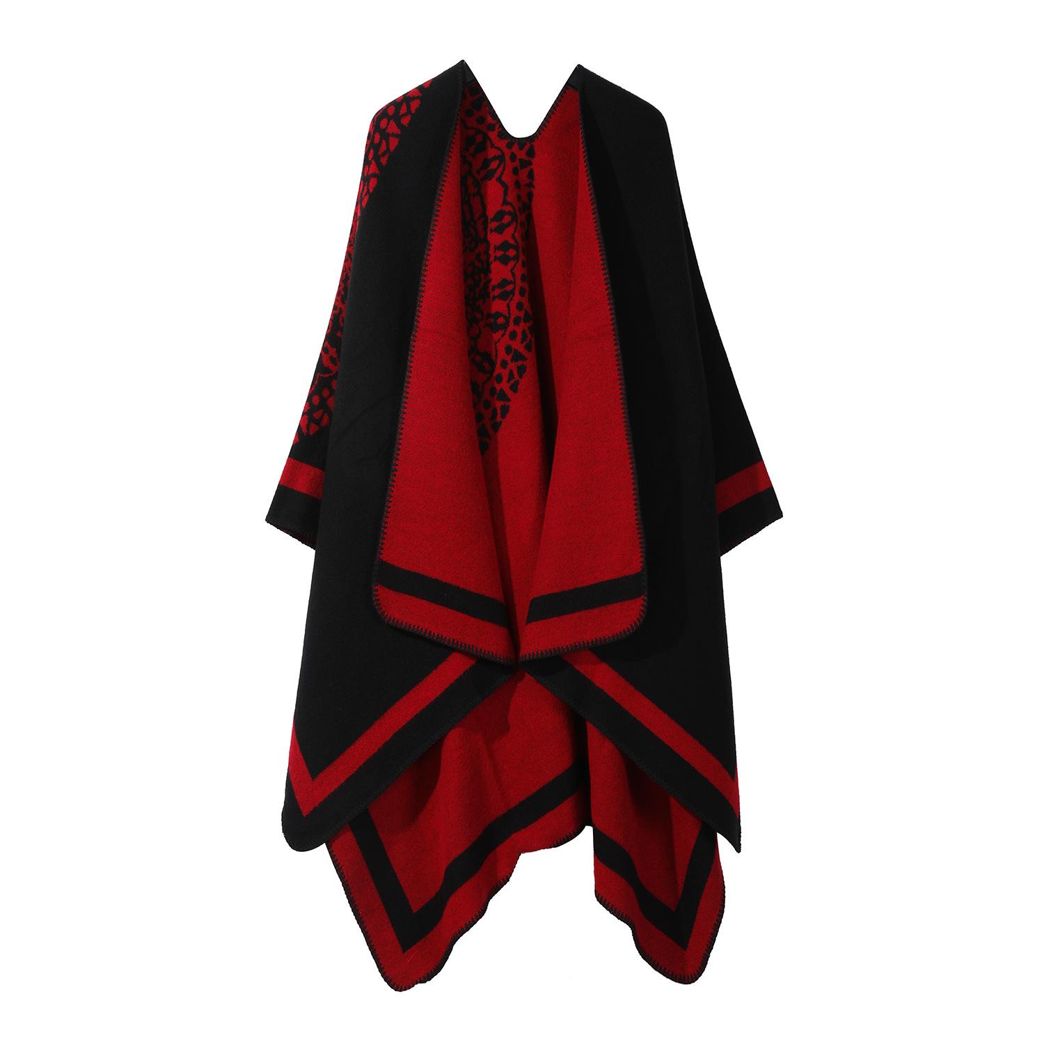 

Весенне-осенняя двухсторонняя простая дорожная шаль с шарфом снаружи, длинная теплая и утолщенная накидка для женщин 160-135CM