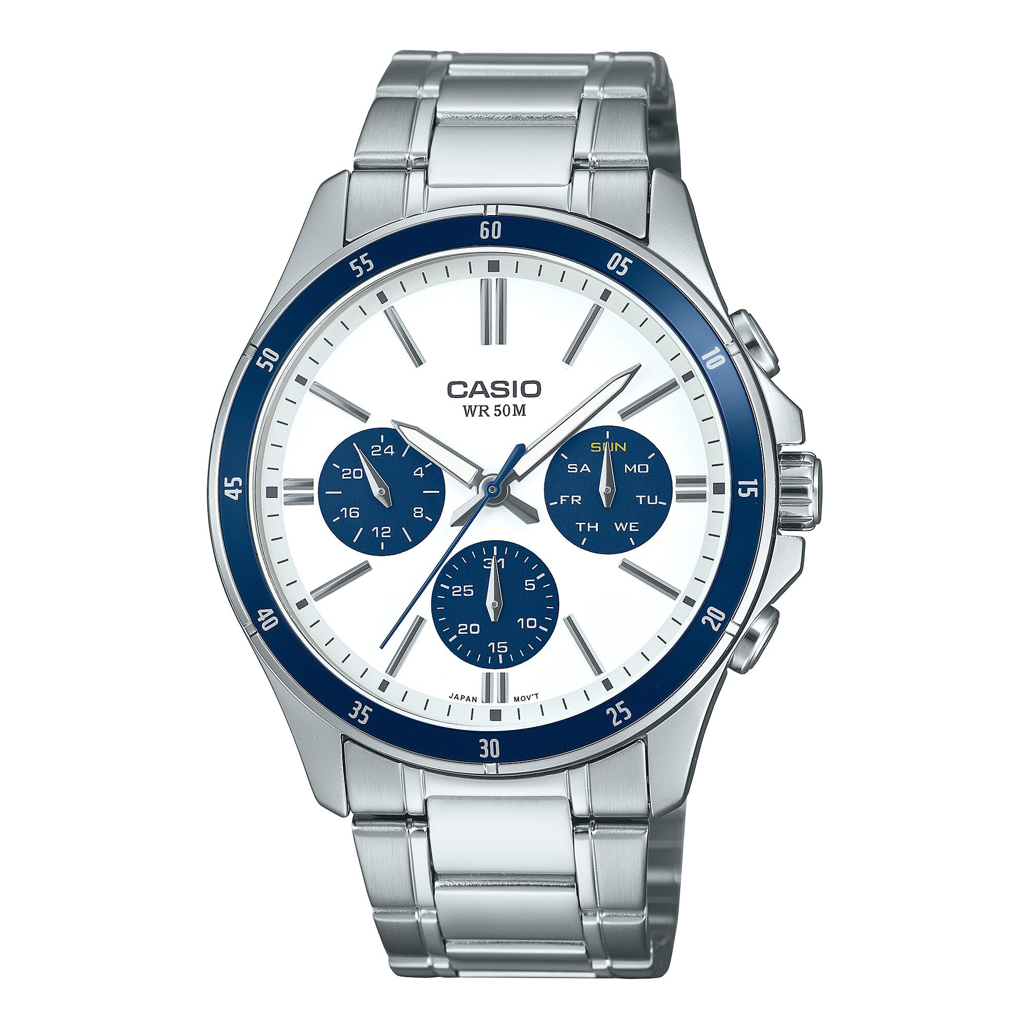 

Casio Enticer Analog White Dial Silver Bracelet Men s MTP-1374D-7A2VDF Men s (A2348), Silver, Bracelet, Silver, Bracelet, Silver,