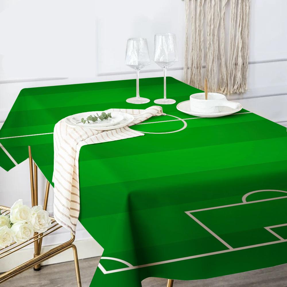 Football Field Plan Home Tablecloths Dining Decoration And Rectangular Table Accessories Waterproof Cloth Anti-stain