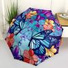 1pc Butterfly Flowers Automatic Open/Close Umbrella, Portable Folding Umbrella, Compact Travel Umbrella for078