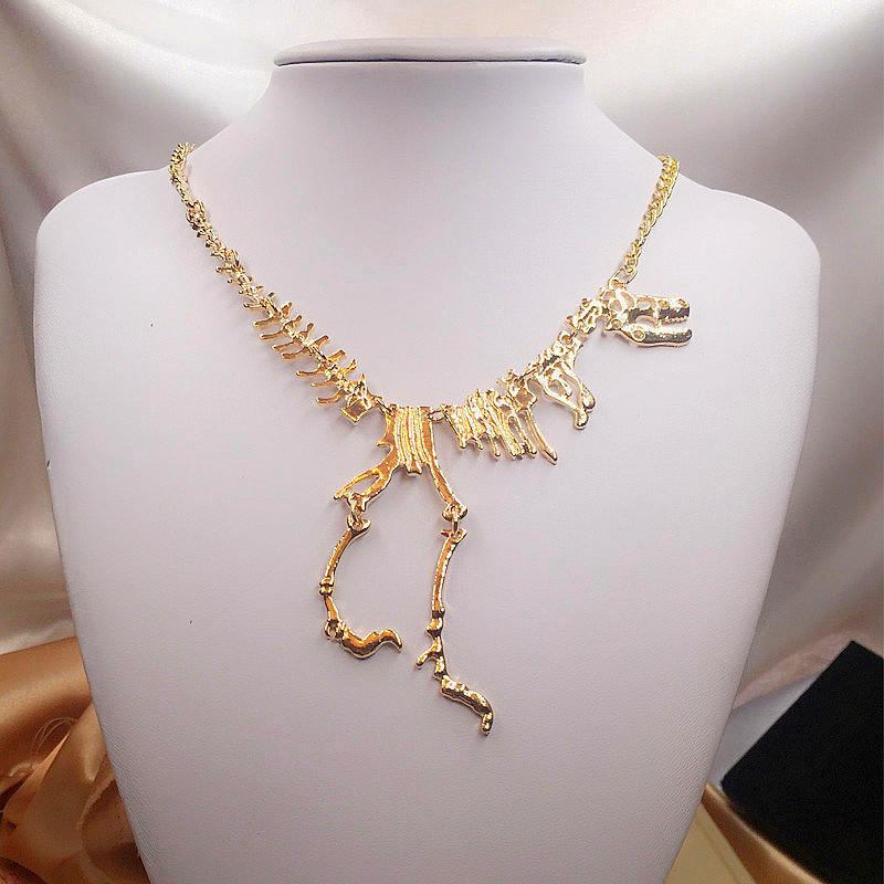 Punk Vintage Exaggerated Dinosaur Skeleton Pendant Necklaces for Women Men Gothic Creative Personlity Necklace Party Jewelry