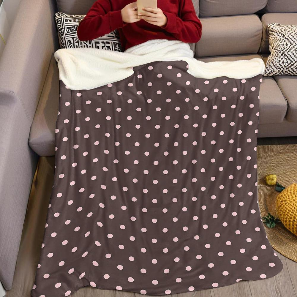 Mauve-Punkt-Drift Flanelldecke Warm Weich Halloween Weihnachten Sofa Warm Gemütlich Dekoratives Dekor Geschenk für Jede Jahreszeit