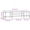 TV Cabinet Smoked Oak 201 x 35 x 45 cm Wood Based Panel & Iron