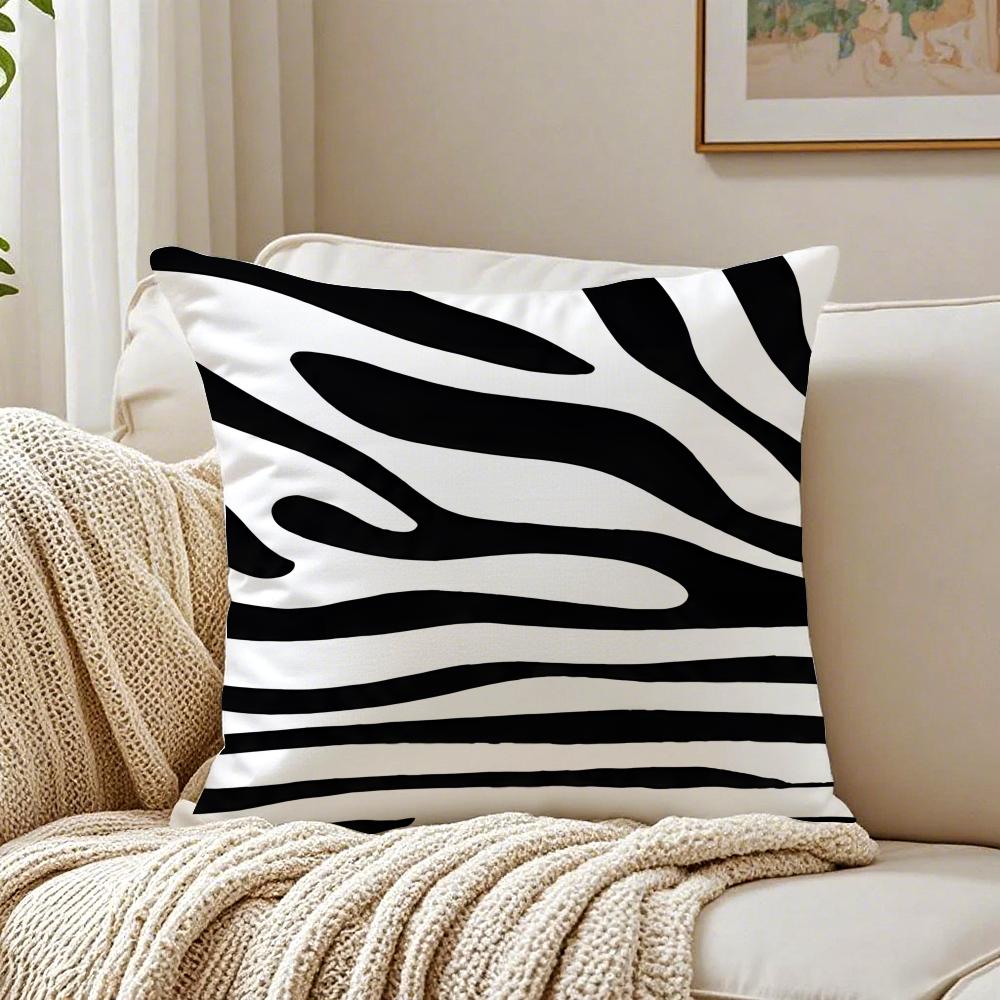 Geometric Embroidery Pillow Case Double-Sided Plush Sofa Cushion Covers Organic Breathable Invisible Zipper