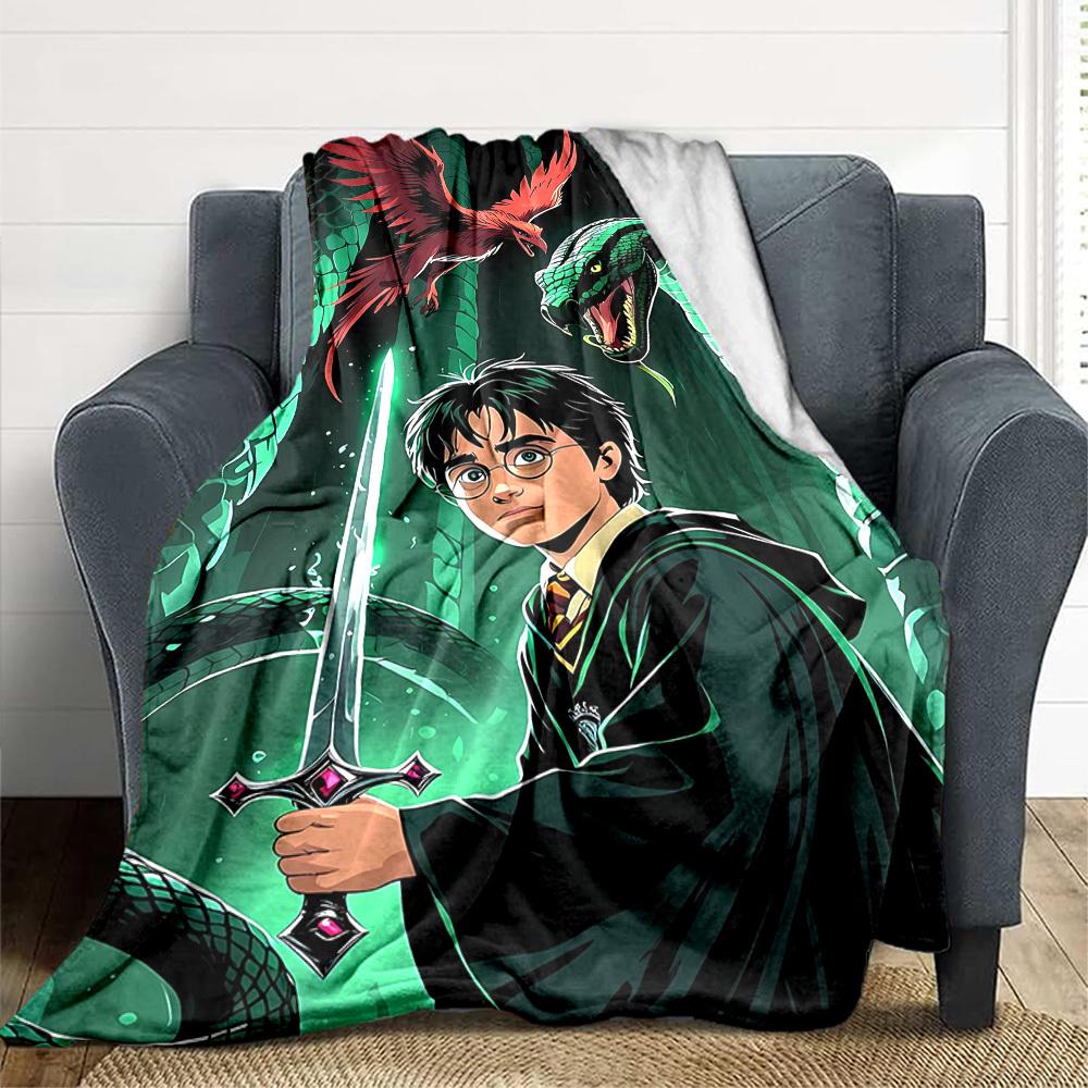 1pc Harry Potter Flannel Blanket, Soft Skin Friendly with Digital Printing, Various Sizes Available for Family, Friends, Birthday