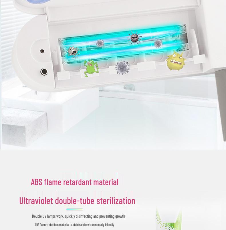 UV Toothbrush Sterilizer & Holder with Automatic Toothpaste Dispenser