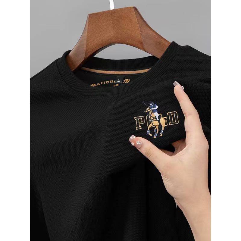 STORN Marca di Lusso Maglietta a Maniche Lunghe Uomo Primavera Autunno Moda Design Ricamo Logo Cavallo Pullover Felpa Casual Coreana