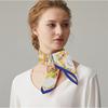 Twill Silk Scarf Woman Two Dogs Painting Square Scarves Wraps Bandana Small Hijab Silk Foulards Tie Headband Neckerchief 53CM