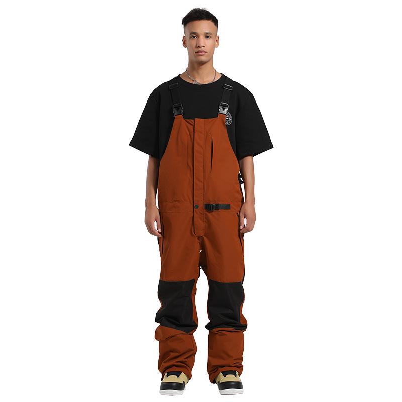Unisex Waterproof Breathable Ski Bib Pants - Warm, Wear-Resistant Snowboard Suit