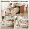 Corner Sofa, 256 cm, Chaise Longue, 3-Seater Sofa Bed, Chenille L-Shaped, Wide Seat, Beige