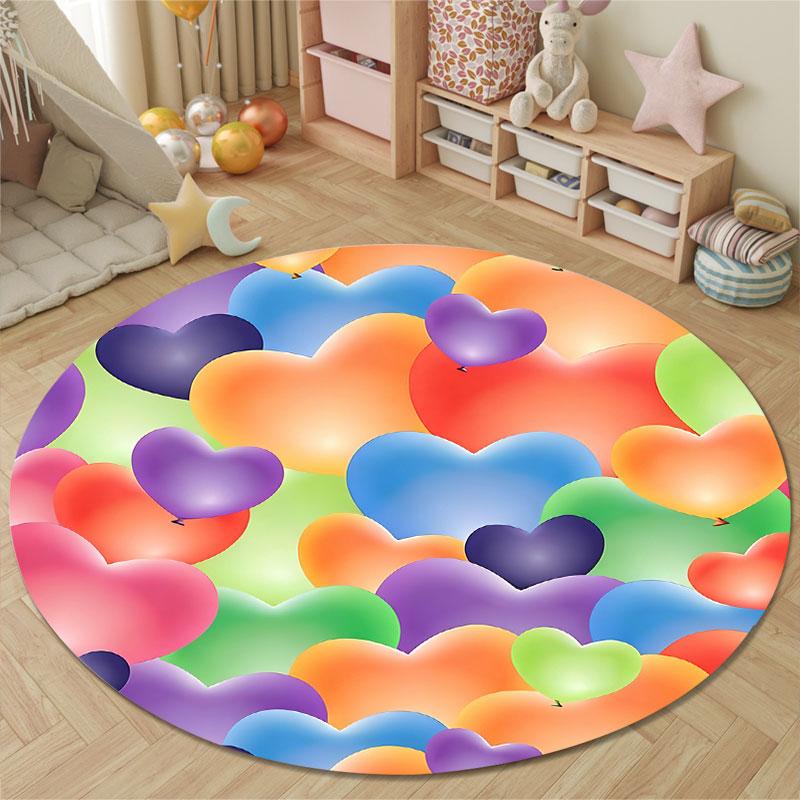 Whimsical Round Gothic Multicolor Rug Pad, Non-Slip Floor Mat for Family Room
