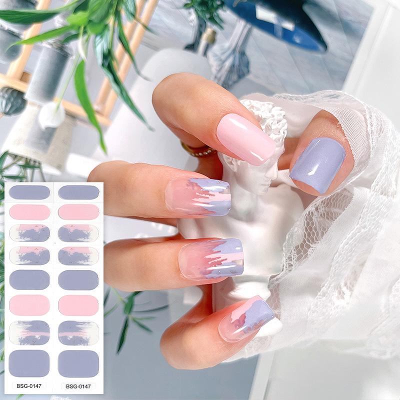 Japanese Gel Manicure Stickers Nail Stickers 3d Bronzing Light Therapy Nails Checkerboard Nail Stickers