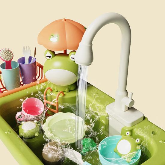 1 Set Dishwasher Degrees Toys Rich Accessories 90 Cartoon Rotating Faucet Circulation Fun Water Hands-on Ability
