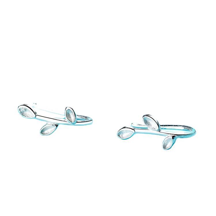 Orecchini a Bottone Foglia Tenera in Argento Sterling 925 Fresco Orecchini Minimalisti per Interessi Speciali Accessori per la Cura delle Orecchie Dolce Moda