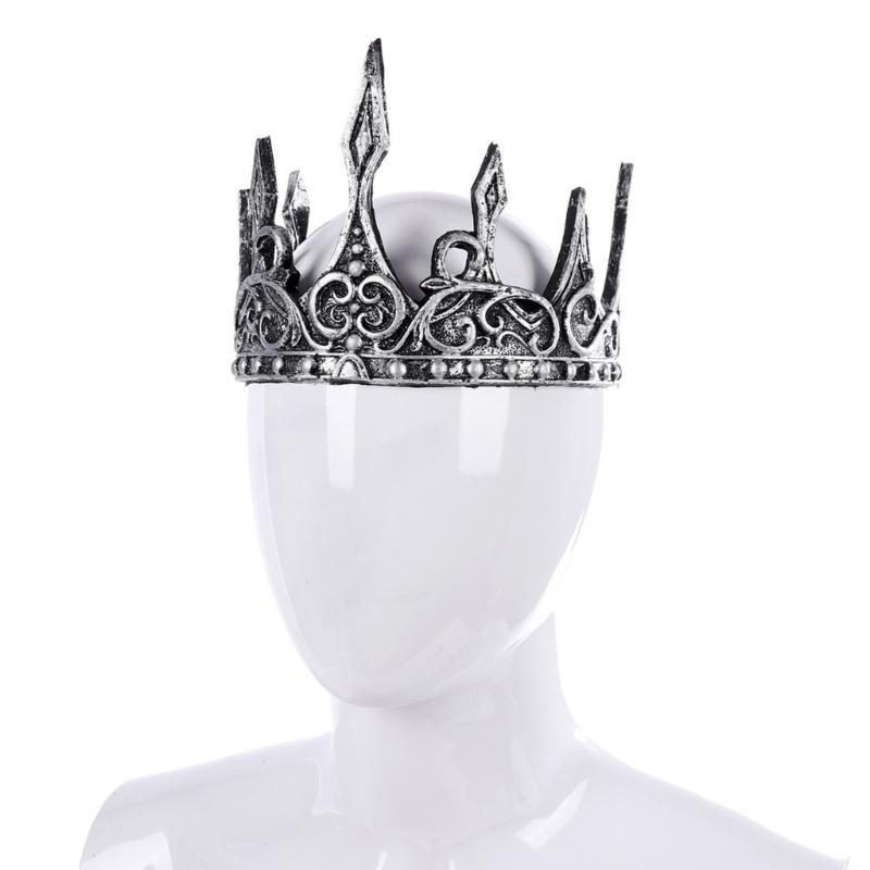 Halloween Crown Soft PU Crown Antique Tiara-Headband King Crown for-Cosplay Prom