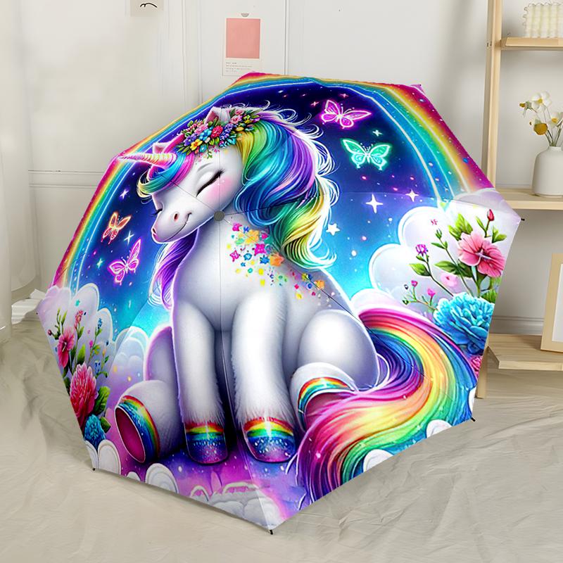 Unicorn automatic Folding Umbrella For Outdoor Compact And For Everyday Umbrella And Festive Gifts
