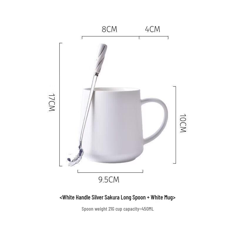 Ceramic Coffee Mug with Lid and Spoon
