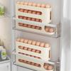 4 Layers Automatic Rolling Egg Holder Rack Fridge Egg Storage Box Container Kitchen Refrigerator Egg Dispenser Fridge Organizer