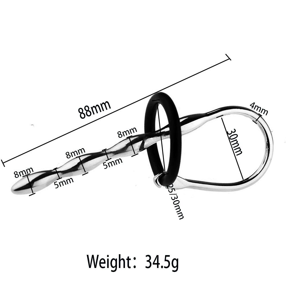 Stainless Steel Penis Plug Cock Ring Sounding Rod Chastity Urethral Dilator Sex Toys For Men Penis Insert Uretral Stimulator