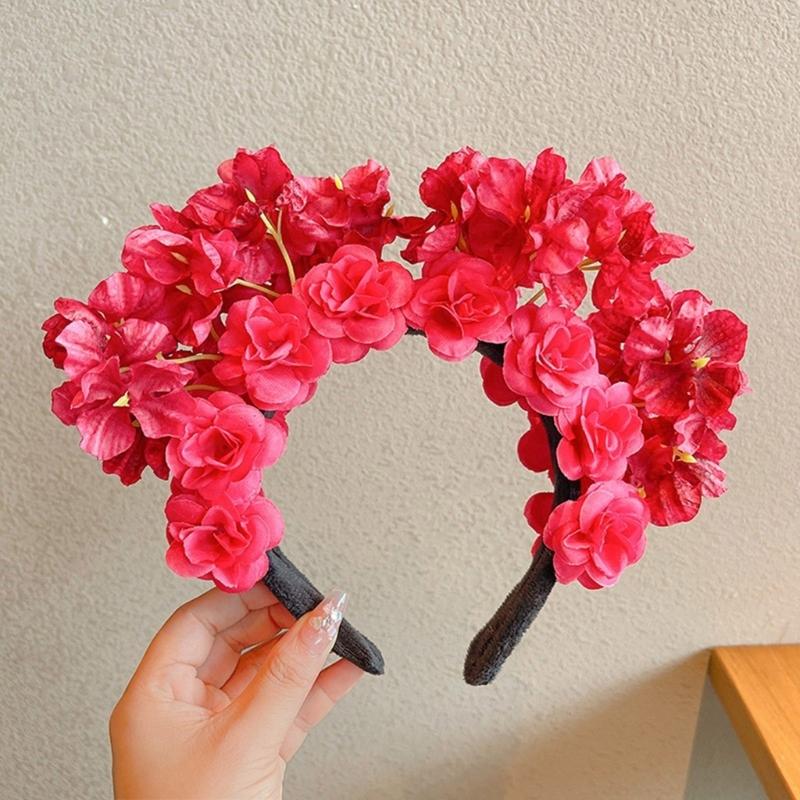 Beautiful Handmade Flower Headband Chinese Traditional Flower Hair Adornments Suitable for Traditional Chinese Dress