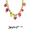 Yhpup Süße Frühling Sommer Bunte Glasur Frucht Charme Anhänger Halskette Gold Farbe Edelstahl Trendiger Schmuck für Mädchen Damen