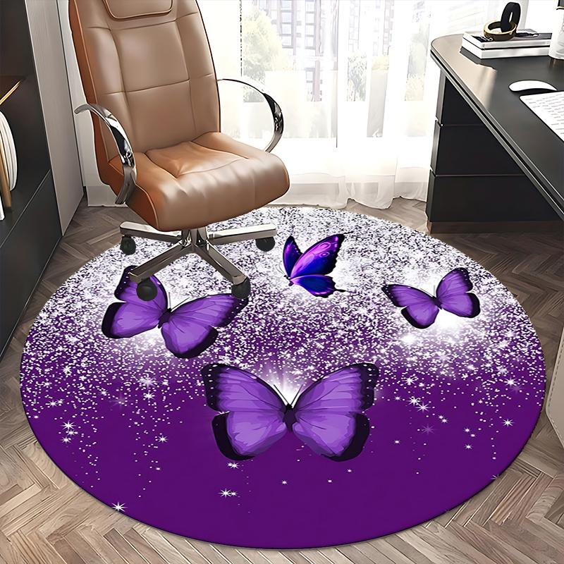 Purple Butterfly Office Carpet Chair Mats, Home Decor, Sofa Rug, Office Carpet Gift for Bedroom, Living Room, Various Rooms1118023a
