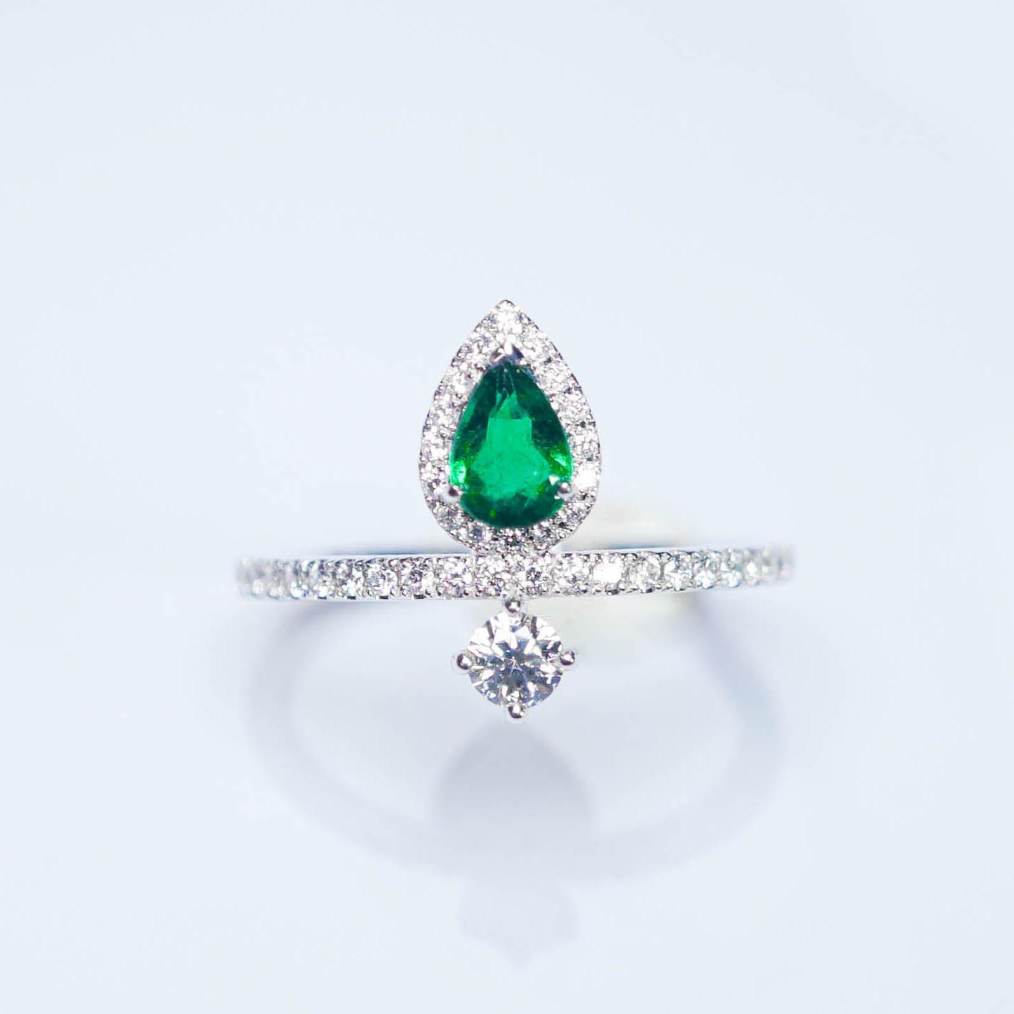 

Xiancan 2021 Women s Green Zircon Solitaire Proposal Ring Size 7