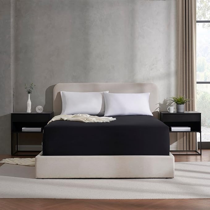 1pc Soft Fitted Sheet Easy Care & Fit Mattress Protector Comfortable Bedding for All Seasons Hotel Luxury for Women, Men, Elderly & Teens
