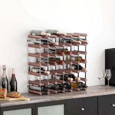 Vidaxl 42-Bottle Wine Rack, Brown, Solid Pine Wood