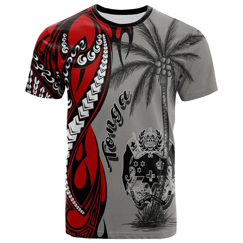 Tonga 3D Printing T Shirt For Men Clothes Polynesian Graphic T-shirt Fashion Tops Short Sleeves Summer Street Loose Tee Shirts