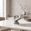Pedestal Bowl with Ribbed Base Sculptural for Tabletop