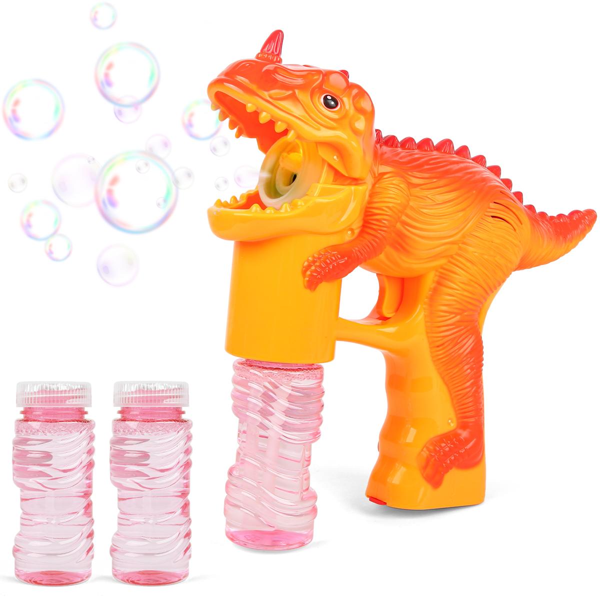 

Light-Up Dino Bubble Gun Bubble Machine Dinosaur Bubble Blower Summer Wedding Gift Birthday Party Favors Bubbles for Kids
