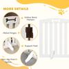 Wooden Dog Gate, Freestanding Pet Gate with Support Feet for Doorways, Hallways, Stairs, 155L x 61H cm, White