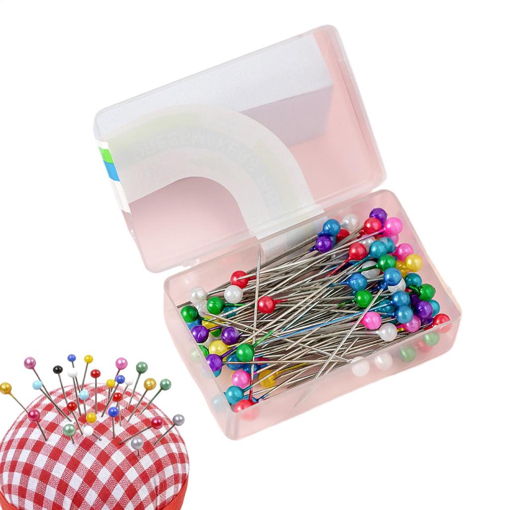 Sewing Pins 100 Piece 1.5in Pearlized Ball Head Quilting Straight Pins for Dressmaker DIY Crafts Jewelry Decoration Handmade