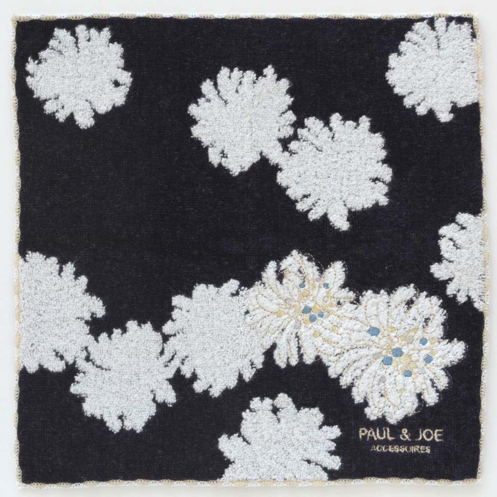 Paul Joe Towel Handkerchief with Chrysanthemum Embroidery Towel Hand Towel 25cm [PAUL&JOE ACCESSOIRES] & (Navy) Women's Approx. 000287-0004-03