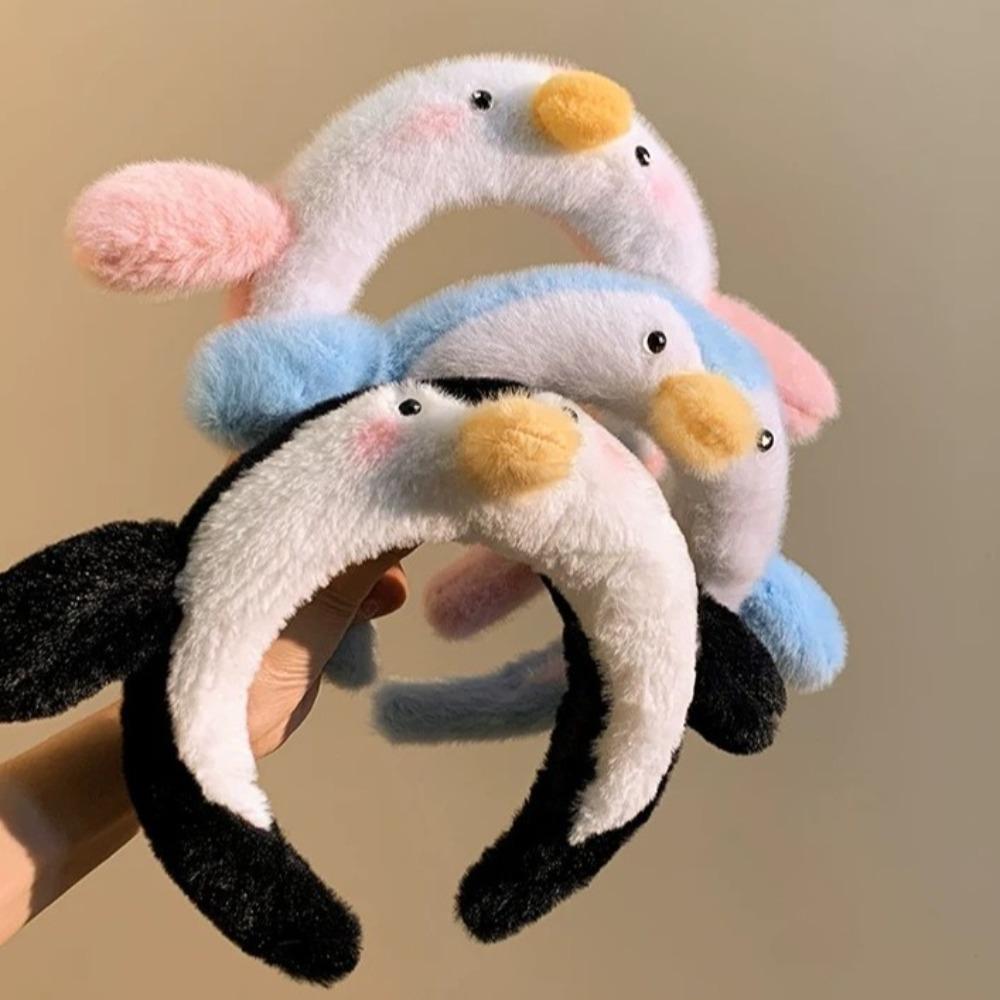 Non-slip Plush Hairband Snotty Pig Penguin Hair Hoop Fashion Cartoon Headband Girls