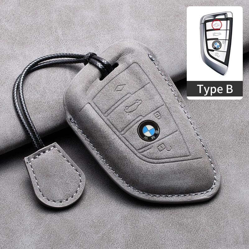 Nuovo 2025 Custodia Portachiavi Auto in Pelle Scamosciata Cover Guscio Portachiavi per BMW X1 X3 X5 X6 X7 Serie 1 3 5 6 7 G20 G30 G11 F15 F16 G01 G02 F48 Acce