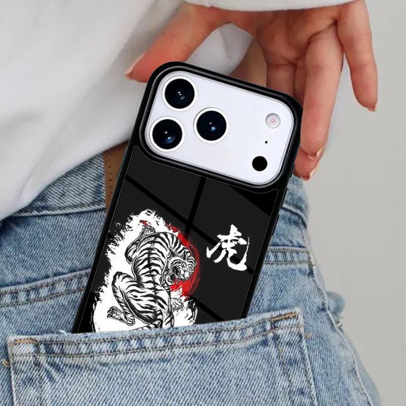 Japanese Tiger soft Phone Case for iPhone 16e 15 14 13 12 17 Pro Max Plus Air 17pro Cover Coque
