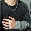 Accessories Hip-hop Retro Cold Wind Simple Street Splicing Double Chain Titanium Steel Men's and Women's Necklaces Versatile